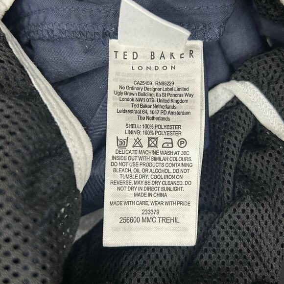 NWT Ted Baker Trehil Lined Plain Swimshort Trunks Navy Size 6 - Picture 9 of 9